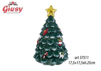 Scatola Albero Di Natale In Ceramica 17,5x17,5xH.25 Cm 1*6