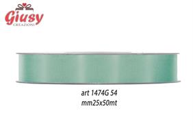 Nastro Doppio Raso Color Frosty Green Mm25x50 Metri