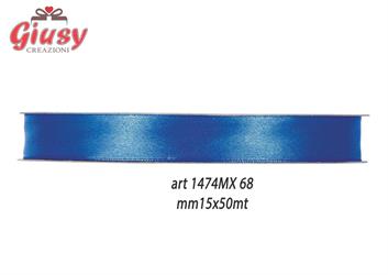 Nastro Doppio Raso Color Billiant Blu Mm15x50 Metri