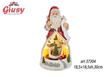 BABBO NATALE RESINA LUCI +8 MELODIE 18,5×18,5xh.30CM