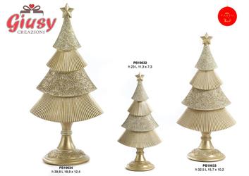 Albero Di Natale Stilizzato In Resina Colore Oro H.39,8 Cm 1*6