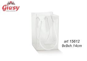 Shopper In Pvc Trasparente Con Cordino 9x9xH.14 Cm 10*200