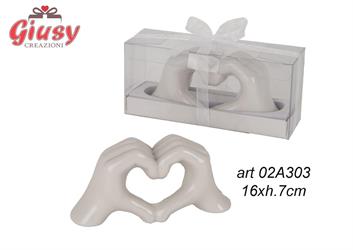 Mani Cuore In Ceramica 16xH.7Cm Completa Di Scatola 1*36