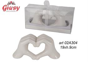 Mani Cuore In Ceramica 19xH.9Cm Completa Di Scatola 1*36