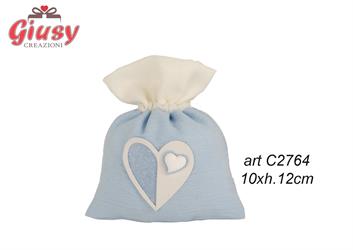 Sacchetto Light Bag In Cotone Color Cielo 10xH.12 Cm 12*600