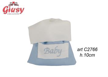 Sacco In Cotone Color Cielo Con Scritta Baby 10 Cm 12*600