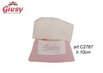 Sacco In Cotone Color Rosa Con Scritta Baby 10 Cm 12*600