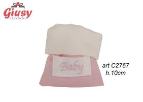 Sacco In Cotone Color Rosa Con Scritta Baby 10 Cm 12*600