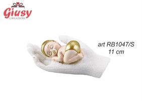 Bimbo Baby Su Mano In Resina l.11Cm Completo Di Scatola 1*48