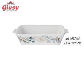 Pirofila In Ceramica Decoro Blooming Love 23,5x15xH.5 Cm Completo Di Scatola Abbinata 1*24