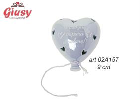 Palloncino Baby Ballon In Porcellana Color Cielo 9 Cm Con Led Senza Pile 4*72