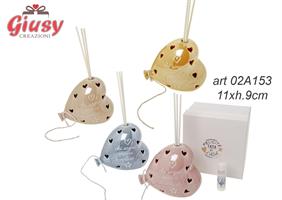 Profumatore In Porcellana Volo Balloon 4 Soggetti Assortiti 11xH.9 Cm Con Luce Led Senza Pile Completo Di Scatola 4*48